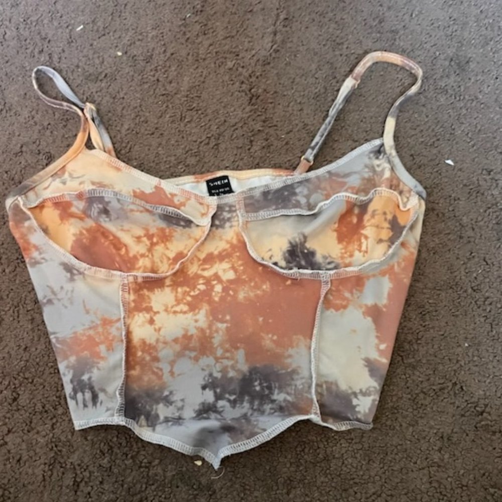 Marble Print Corset Crop Top